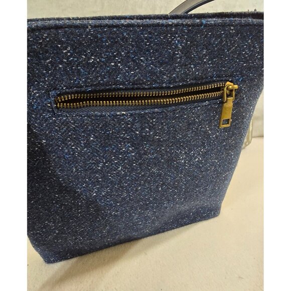 Kerry Women's Blue Speckled Tweed‎ and Leather Messenger Bag Crossbody Strap - Picture 4 of 9